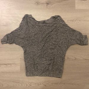 Express - Grey open knit dolman sweater